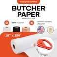 thumbnail image 2 of IDL Packaging White Butcher Paper 18" x 2160" (180 feet) with Cutter - USA-Made Natural Butcher Paper Roll for Meat and Fish, 2 of 7