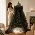 thumbnail image 5 of Pearlescent Double Layer Christmas Tree Topper Bow, Elegant Tree Top Ornament, Flowing Ribbon Decor, For Modern Home Interior, Xmas Party And Holiday Tree Layout, 5 of 5