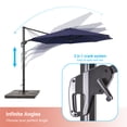 thumbnail image 5 of FLAME&SHADE 11ft Outdoor Cantilever Market Umbrella w/a Base,Hanging Patio Umbrella with Crank Lift Function for Commercial Street Yard and Beach,Navy Blue, 5 of 6