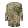 thumbnail image 2 of Cilsoka Womens Boho Tops 3/4 Sleeve Button V Neck T-Shirts Casual Vintage Floral Blouse Loose Summer Fashion Boho Shirts, 2026 Fashion Tops, 2 of 4