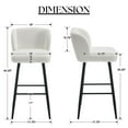 thumbnail image 5 of Dayalane Modern Upholstered Counter Height Bar Stools Set of 4, 30 Inch Sherpa Barstools with Back, Comfy Bar Stools with Metal Legs for Kitchen Counter, Island Stools for Restaurants,Bar, White, 5 of 10