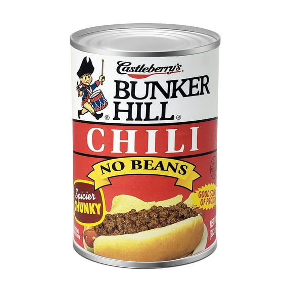 Castleberry’s Bunker Hill Chili No Beans, 10 oz Can – Chunky Spicier Chili for Quick Meals