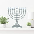 thumbnail image 5 of Aviv Judaica Traditional Hanukkah LED Electric Menorah Powered by Battery or USB Chanukiah - 4' Micro USB Cable Included Electronic Chanukah Candles Minorah Lighted Hanukah Decorations (Matte Silver), 5 of 5