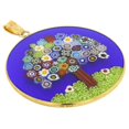 thumbnail image 3 of GlassOfVenice Murano Glass Millefiori Pendant "Tree of Life" in Gold-Plated Frame 1-1/2", 3 of 5