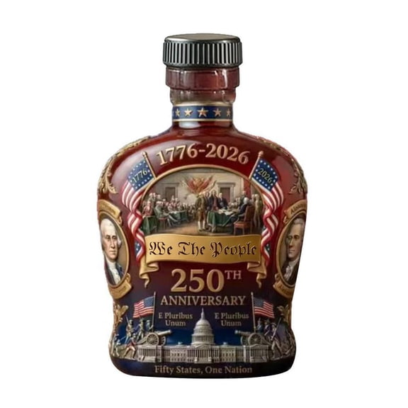 250th Anniversary Commemorative Whiskey Bottle, Ameri-ca 250 Anniversary Heritage Whiskey Glass, Fathers Day for Liquor Bourbon or Wine