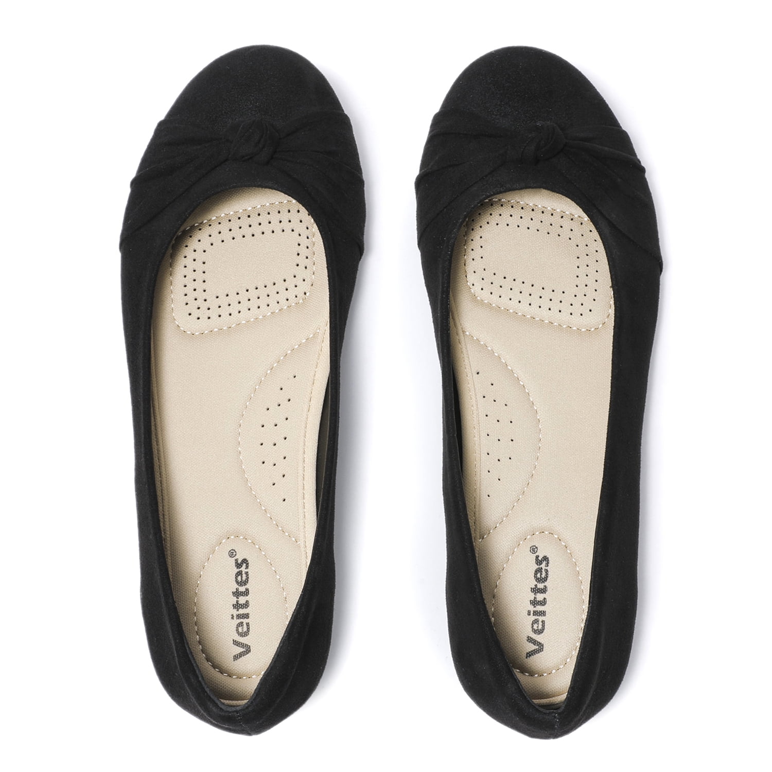 1910003-3,WR/MF,8.5 Wide Ataiwee Women's Wide Width Flat Shoes Ballet Round Toe Simple Black Slip on Shoes. 