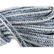 3/4", 12 carrier 24 strand polyester Bull Rope, Blue/White, 100 ft