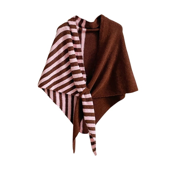 Gpaecead Shawls Wraps Women Triangle Sweater Scarf Warm Wool Blend Cape Cold Weather Neck Warmer Winter Fall Accessory Brown