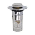 thumbnail image 1 of Practical Hair Catcher Stainless Steel Bathroom Sink Stopper with Filter, 1 of 12