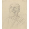 thumbnail image 3 of Alphonse Legros 15x17 Black Modern Framed Museum Art Print Titled - Portrait of an Old Man, 3 of 5
