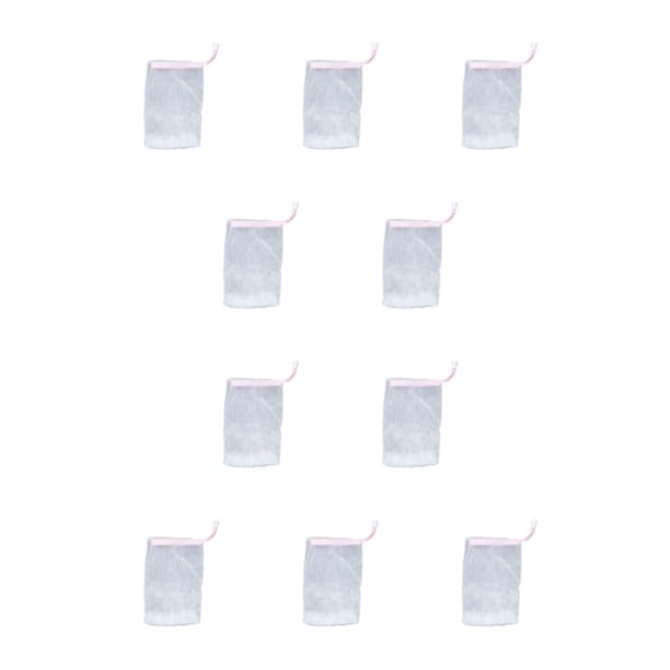 Billuyoard Bolsas de jabón Limpiador facial Baño corporal Herramienta de limpieza de la piel facial de red de burbujas Bolsa de espuma hecha a Rosa 10Conjunto
