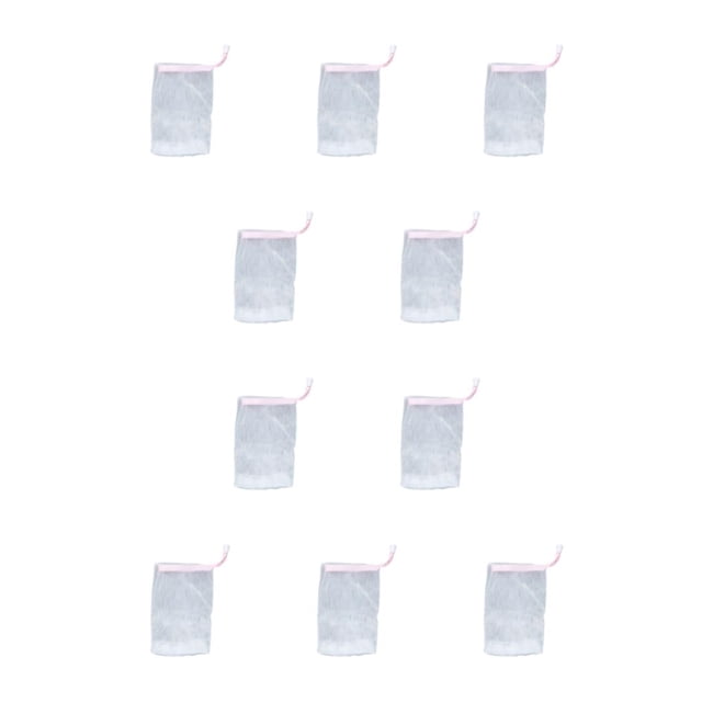 Bearachild Gel de ducha Bolsas de jabón Limpiador facial Herramienta de limpieza de la piel del cuerpo Red de burbujas Cuerpo Bolsa de espuma Rosa 10piezas