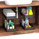thumbnail image 2 of Organizador debajo del fregadero, almacenamiento debajo del fregadero del baño, organizador de 2 niveles, cestas de colección de baño con ganchos, estante organizador negro debajo del fregadero,, 2 of 6