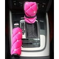 thumbnail image 3 of eing Plush Handbrake Cover Gear Shift Cover Seat Belt Cover 3 PCS/Set Car Interior Set Accessories Decor,Pink, 3 of 7