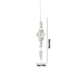 thumbnail image 2 of Clear Crystal Christmas Ornament Hanging Decoration with Silver Metal & Pearl Accents, Elegant Glass Drop Finial for Holiday Tree Decor, 2 of 3