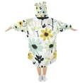 thumbnail image 2 of FORMRS Wearable Blanket Hoodie with Sleeves for Kids Cozy Flannel Sweatshirt, White Flower, 2 of 7