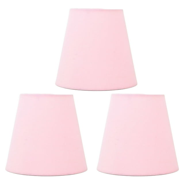 Lot de 3 abat-jours en tissu innovant E14, type intervention, moderne, housse anti-poussière pour lampe de chevet de chambre à coucher, rose