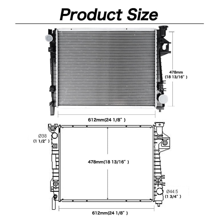 3Row All Aluminum Radiator For 2002-2008 Dodge RAM 1500/2500/3500 4.7 5.7 5.9L