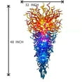 thumbnail image 5 of Hand Blown Glass Chandelier, Luxury Colorful Lagre Light Fixture DIY Lighting Fixture for Staircase, Hotel, Lobby, Hotel, Living Room -D32"*H48", 5 of 8
