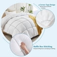 thumbnail image 4 of 100% Cotton All Season 1pc Box Stitched Comforter, Duvet Insert Cover, Pattern Solid White Color Oversized King (120"x98") Size Machine Washable Lightweight, 4 of 6