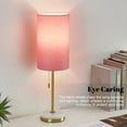 thumbnail image 3 of NATYSWAN Minimalist Table Lamp Set of 2, Nightstand Lamp for Bedroom Living Room, Modern Pull Chain Bedside Lamp with Marble Base, Fabric Shade, Small Desk Lamp for Home, Office, Reading, 3 of 10