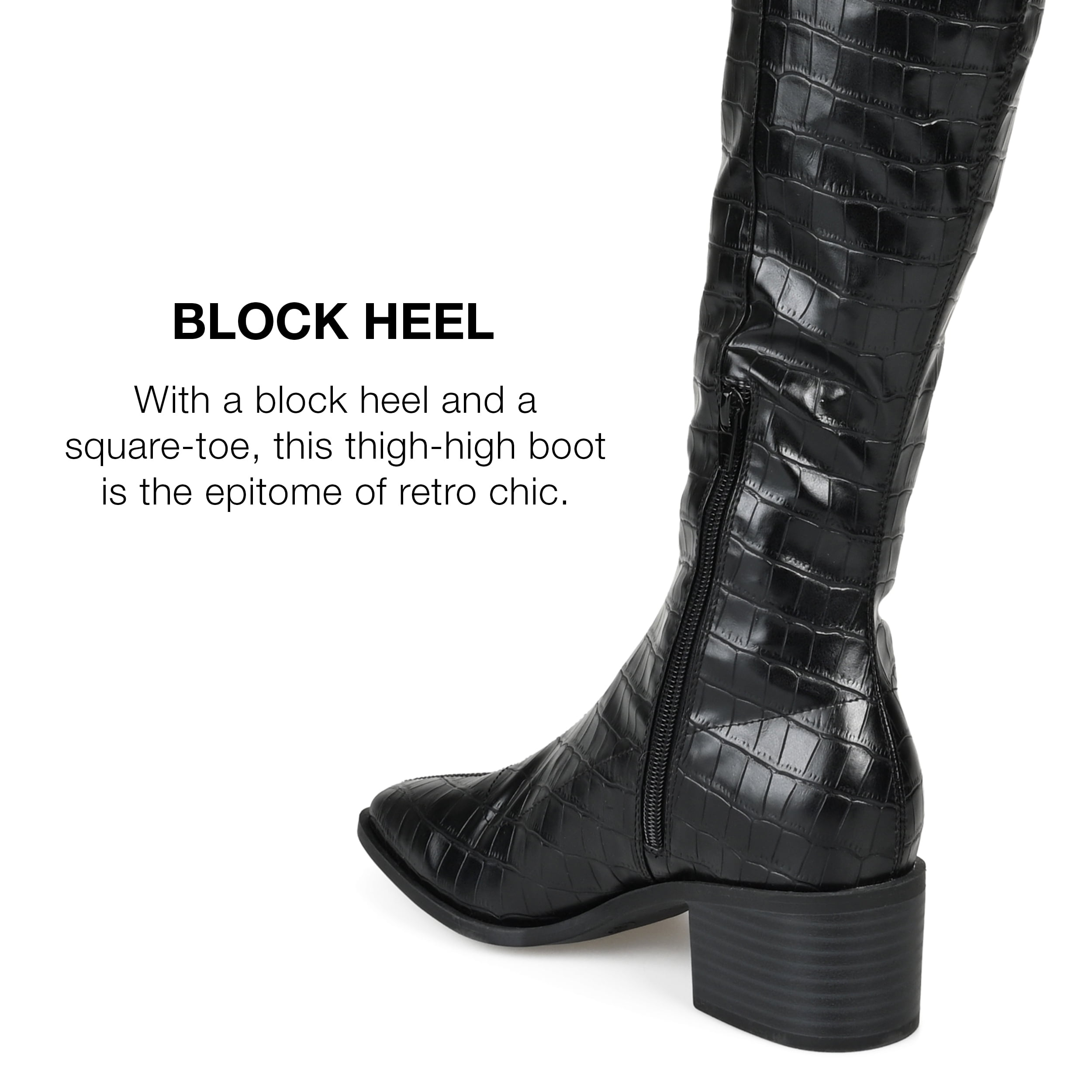 Journee Collection Womens Mariana Tru Comfort Foam Wide Calf Block Heel Over The Knee Boots