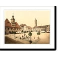 thumbnail image 2 of Historic Framed Print, Market place and Bismarcks Fountain Jena Thuringia Germany, 17-7/8" x 21-7/8", 2 of 9