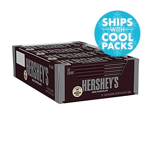 HERSHEY'S Milk Chocolate, Individually Wrapped Candy Bars, 1.55 oz (36 Count)