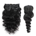thumbnail image 3 of Wavy Clip in Hair Extensions Real Human Hair 8pcs/Set Hair Clip Ins for Black Women Human Hair Seamless Remy Body Wave Black Clip In Hair Extensions 8-26Inches, 3 of 6