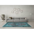thumbnail image 3 of Ahgly Company Indoor Rectangle Medallion Light Blue Traditional Area Rugs, 4' x 6', 3 of 4
