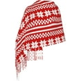 thumbnail image 5 of Red White Norwegian Christmas Sweater Oversized Scarf Shawl Wrap (77x27 Inch) - Winter Lightweight Fluffy Print & Solid Dual Design, All-Season Unisex Accessory​, 5 of 9