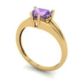 thumbnail image 2 of Solitaire Engagement Ring for Women - 1ct Simulated Alexandrite in 18K Yellow Gold Promise Ring, 2 of 6