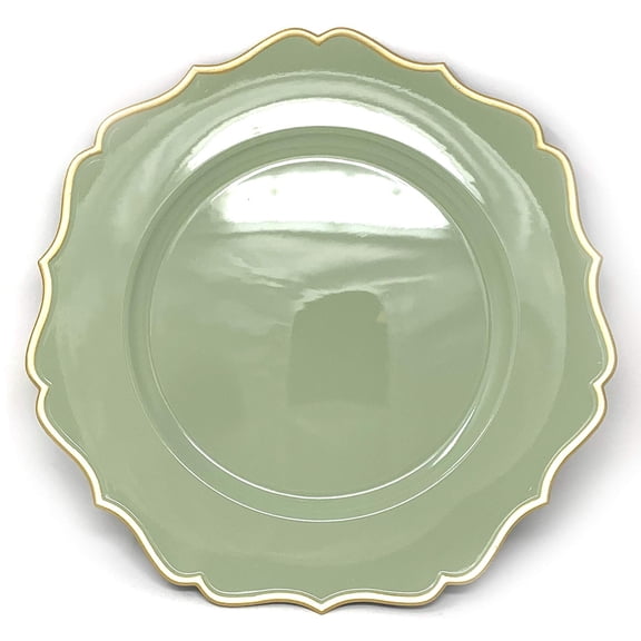 Allgala Floral Sage 13-Inch Charger Plates, Heavy Quality, 6-Pack