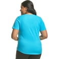 thumbnail image 3 of Hanes Just My Size Cotton Jersey Short Sleeve V-Neck T-Shirt (Plus ) Process Blue 3X Women's, 3 of 3