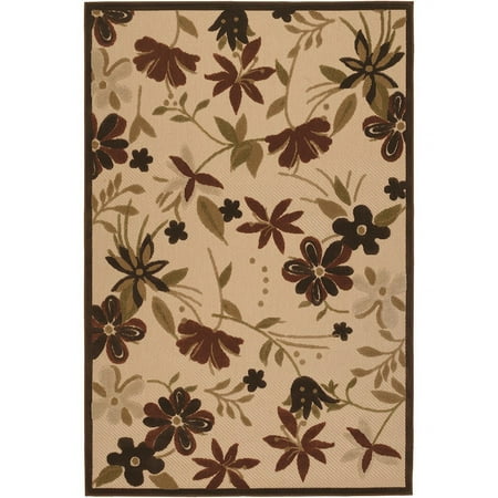 Couristan Urbane Botanical Garden Sand & Terra Cotta In/Out Rug, 2'4'x11'9' Rn