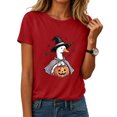 thumbnail image 2 of Halloween Shirt For Women Print T Shirt Short Sleeve T Shirt Top Spooky Pumpkin Gift Top, 2 of 9