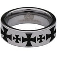 thumbnail image 2 of Malta Cross Tungsten Carbide Ring, 2 of 9