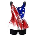 thumbnail image 4 of Tankini Sets for Women Modest Swimsuit Loose Fit Athletic Swimwear 4th of July Blouson Top with Bottom Bathing Suits Tummy Control Swim Suits Beachwear (Dark Blue-J, S), 4 of 5