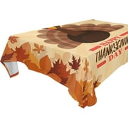 SKYSONIC Thanksgiving Turkey Tablecloth Waterproof Washable Polyester Square Table Cover Durable Tablecloth for Kitchen Dining Table Party Decor (54 X 72 Inch)