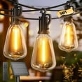 thumbnail image 3 of Outdoor Solar String Lights Waterproof 58FT with 25 Shatterproof ST38 LED Bulbs, 2700K Solar Lights Outdoor with Remote, Solar String Lights for Outside, Camping, Yard, Party D r, 3 of 4
