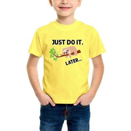 

Envmenst Boys Cotton T-Shirt Funny Lazy Sloth Just Do It Later Short Sleeve Funny T-Shirt For Girls Fashion Harajuku Top EU Size