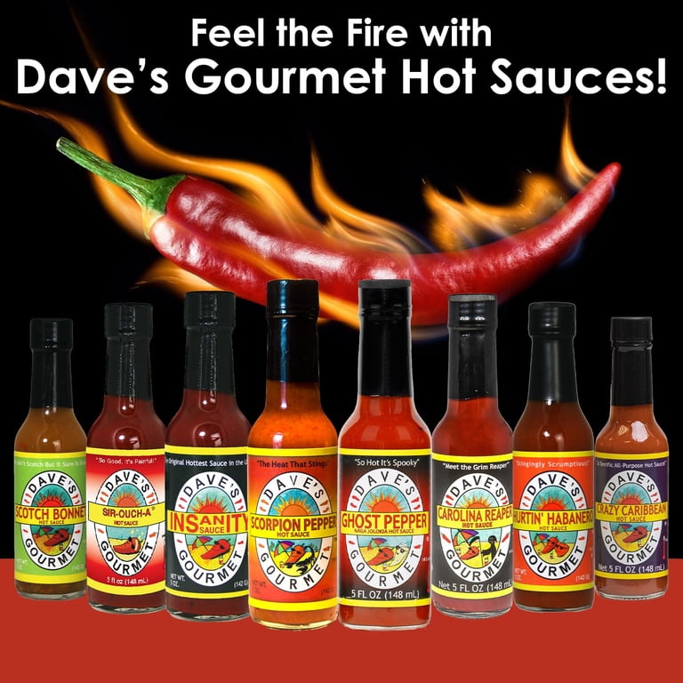 Dave's Gourmet Spicy Ghost Pepper Naga Jolokia Garlic Hot Sauce, 5