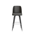 thumbnail image 6 of Emma + Oliver Set of 2 Dark Brown Bar Stools with Metal Frames, Vinyl Upholstered Swivel Bucket Seats, and Footrests, 6 of 11