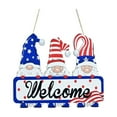 thumbnail image 2 of Lilgiuy 4th of July Wooden Door Sign Patriotic Independence Day Gnome Red Blue White Hanging Sign Memorial Day Wooden Signs for Home Decor Rustic Door Sign for Outdoor, 7.87" x 5.51", 2 of 4