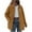 Khaki, variant on Women's Faux Suede Jacket Shirt Style Shacket Buttons Down Collar Jacket Long Sleeve Vintage Casual Daily Outerwear for Fall Winter,Black,L