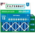 thumbnail image 1 of Filterbuy 20x20x4 Air Filter MERV 13 Health Defense, HVAC AC Furnace Air Filters Replacement (4-Pack), 1 of 9