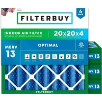 Filterbuy 20x20x4 MERV 13 Health Defense, Pleated HVAC AC Furnace Air Filters (4-Pack)