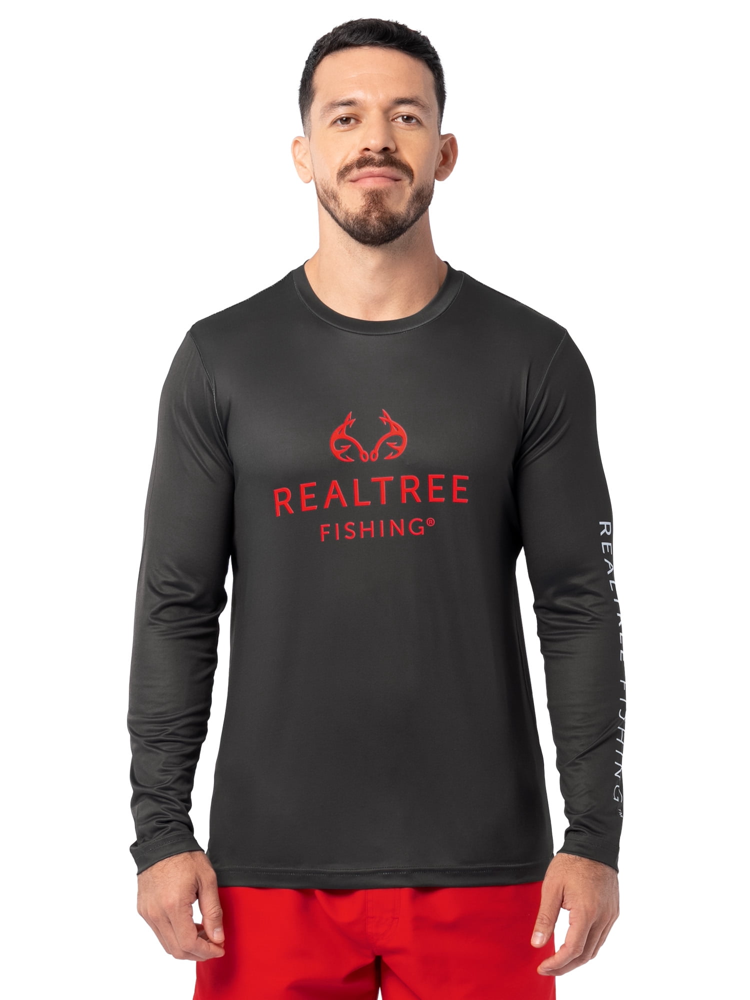 Realtree Men's Fishing Sport Americana UPF30 Long Sleeve Performance Crew Top, Size S-3XL