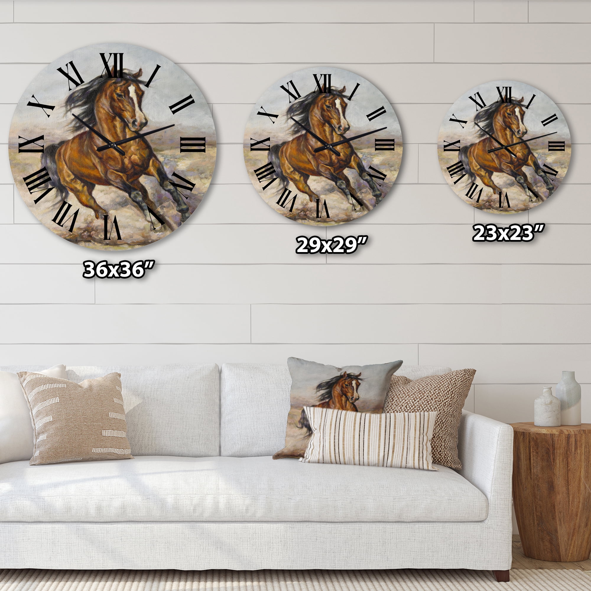 Designart 1 in Quartz Farmhouse Wall Clock