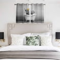 thumbnail image 3 of Funny Yak Kitchen Curtains Window Panels, Cute Art Vintage Lovely Animals on Bathtub Insulated Window Treatment Curtain, Grommet Curtains for Bedroom/Living Room/Bathroom, 2 Piece 52"Wx45"L, 3 of 8